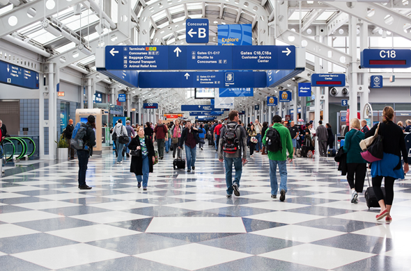 crowded airport terminal