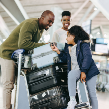 family travelling during fall/winter season